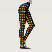 Schwarz | Red Blue Green Yellow Orange Polka Dot Leggings (Rechts)