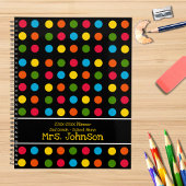 Schwarz | Red Blue Green Yellow Orange Polka Dot Planer