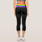 Schwarz-Regenbogen-Hoch Capri Leggings (Rückseite)