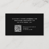 Schwarz | Retro-Schrift mit QR-Code Visitenkarte (Rückseite)