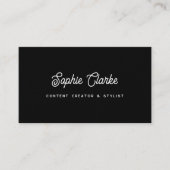 Schwarz | Retro-Skript mit QR-Code Visitenkarte (Vorderseite)