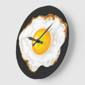 Schwarz Retro Stil Fried Egg Küche Dekoration Große Wanduhr (Winkel)