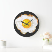 Schwarz Retro Stil Fried Egg Küche Dekoration Große Wanduhr (Zuhause)