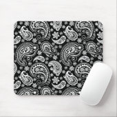 Schwarz-Retro-Verziert-Paisley-Design Mousepad (Mit Mouse)