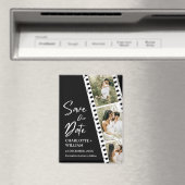 Schwarz Rette unseren Date Foto Booth Wedding Magnet (In Situ (Geschirrspüler))