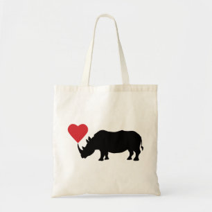 Schwarz-Rhino-mit-Herz Tragetasche