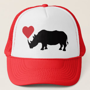 Schwarz-Rhino-mit-Herz Truckerkappe