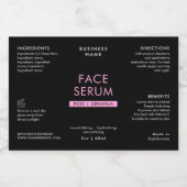 Schwarz/Rosa 2 OZ Tropfer Flasche Wasserdicht Etik Lebensmitteletikett (Einzelnes Label)