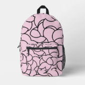 Schwarz/Rosa Abstrakt Bedruckter Rucksack (Vorderseite)