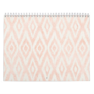 Schwarz Rosa Aquarellfarbe Ikat Geometrische Farbe Kalender