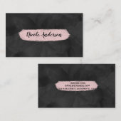 Schwarz-Rosa Aquarellfarben Blütenglanz Modernes B Visitenkarte (Vorne/Hinten)