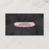 Schwarz-Rosa Aquarellfarben Blütenglanz Modernes B Visitenkarte (Rückseite)