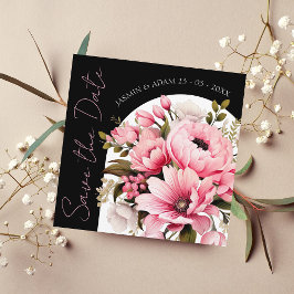 Schwarz-Rosa-Arch Dunkle ästhetische Hochzeit Save The Date