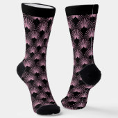 Schwarz-rosa Art-Deco-Muster Socken (Gewinkelt)