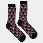 Schwarz-rosa Art-Deco-Muster Socken (Rechts)