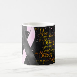Schwarz Rosa Awareness-Schleifen-Tassendesign Kaffeetasse