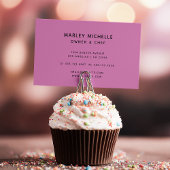 Schwarz & Rosa Backen & Kochen Bäckerei Illustrati Visitenkarte