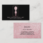 Schwarz-Rosa-Bildhauer-Puppensammler Visitenkarte (Vorne/Hinten)