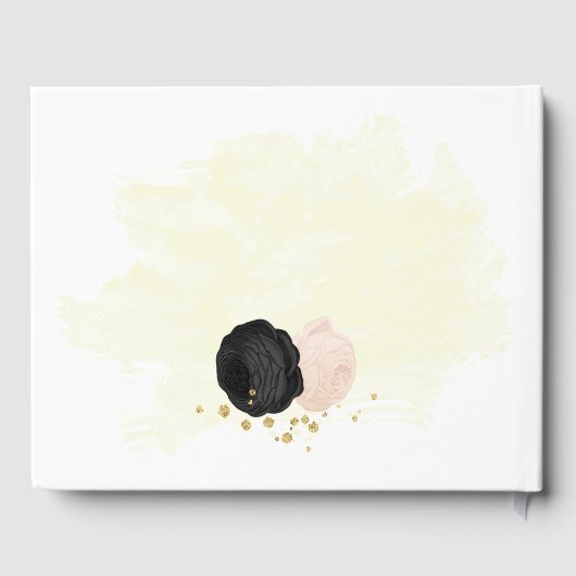 Schwarz-Rosa-Blume, botanische Hochzeit Gästebuch (Rückseite)