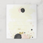 Schwarz-Rosa-Blume, botanische Hochzeit Platzkarte (Außenseite Aufgefaltet)