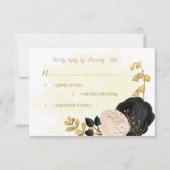 Schwarz-Rosa-Blume, botanische Hochzeit RSVP ca. Karte (Vorderseite)