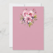 Schwarz-Rosa-Blume Dunkelästhetische Hochzeit Einladung (Rückseite)