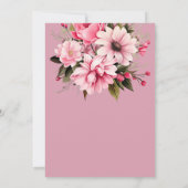 Schwarz-Rosa-Blume Dunkelästhetische Hochzeit Einladung (Rückseite)