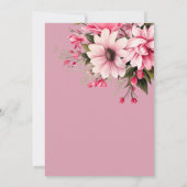 Schwarz-Rosa-Blume Dunkelästhetische Hochzeit Einladung (Rückseite)