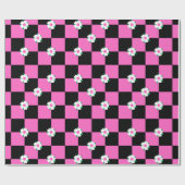 Schwarz-Rosa-Blume Geschenkpapier (Flach)