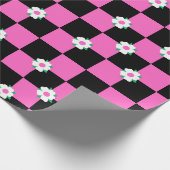 Schwarz-Rosa-Blume Geschenkpapier (Ecke)