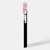 Schwarz-Rosa-Blume Glitzer Tropfen Name Case-Mate iPhone Hülle (Rückseite / Links)