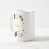 Schwarz-Rosa-Blume Kaffeetasse (Vorderseite Links)