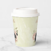 Schwarz-Rosa-Blume Pappbecher (Links)