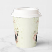 Schwarz-Rosa-Blume Pappbecher (Rechts)