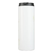 Schwarz-Rosa-Blume Thermosbecher (Rückseite)