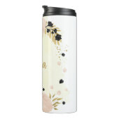 Schwarz-Rosa-Blume Thermosbecher (Nach rechts gedreht)