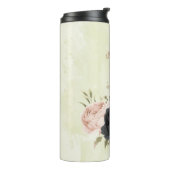 Schwarz-Rosa-Blume Thermosbecher (Nach links gedreht)