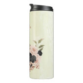 Schwarz-Rosa-Blume Thermosbecher (Nach rechts gedreht)