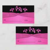 Schwarz-Rosa-Blumenbezeichnungen Platzkarte (Vorne/Hinten)