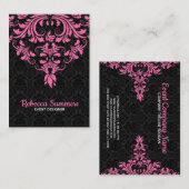 Schwarz-Rosa-Blumenlatte Visitenkarte (Vorne/Hinten)