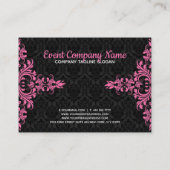 Schwarz-Rosa-Blumenlatte Visitenkarte (Rückseite)