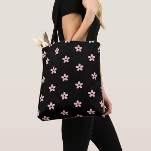 Schwarz & Rosa Blumenmuster Tasche