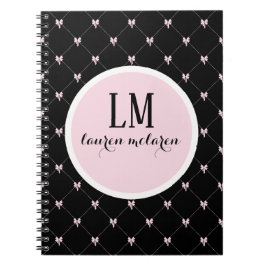 Schwarz & Rosa Bogen Monogramm Notizblock