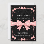 Schwarz-Rosa-Bögen Sie bindet das Brautparty des K Einladung (Vorderseite)