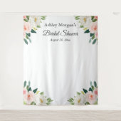 Schwarz Rosa Brautparty Foto Hintergrund Wandteppich (Vorderseite)