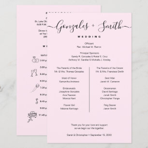 Schwarz-Rosa-Brautparty-Hochzeitliste
