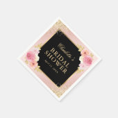 Schwarz-Rosa-Brautparty Serviette (Ecke)