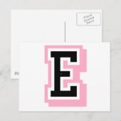 schwarz rosa Buchstaben E Postkarte (Vorne/Hinten)