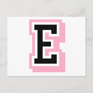 schwarz rosa Buchstaben E Postkarte