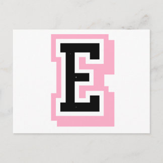 schwarz rosa Buchstaben E Postkarte
